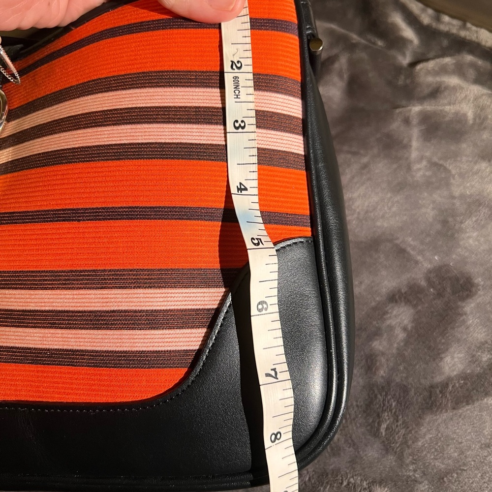 Rare Burberry Blue Signature Hobo striped vibrant colors w/black leather trim - Picture 13 of 15